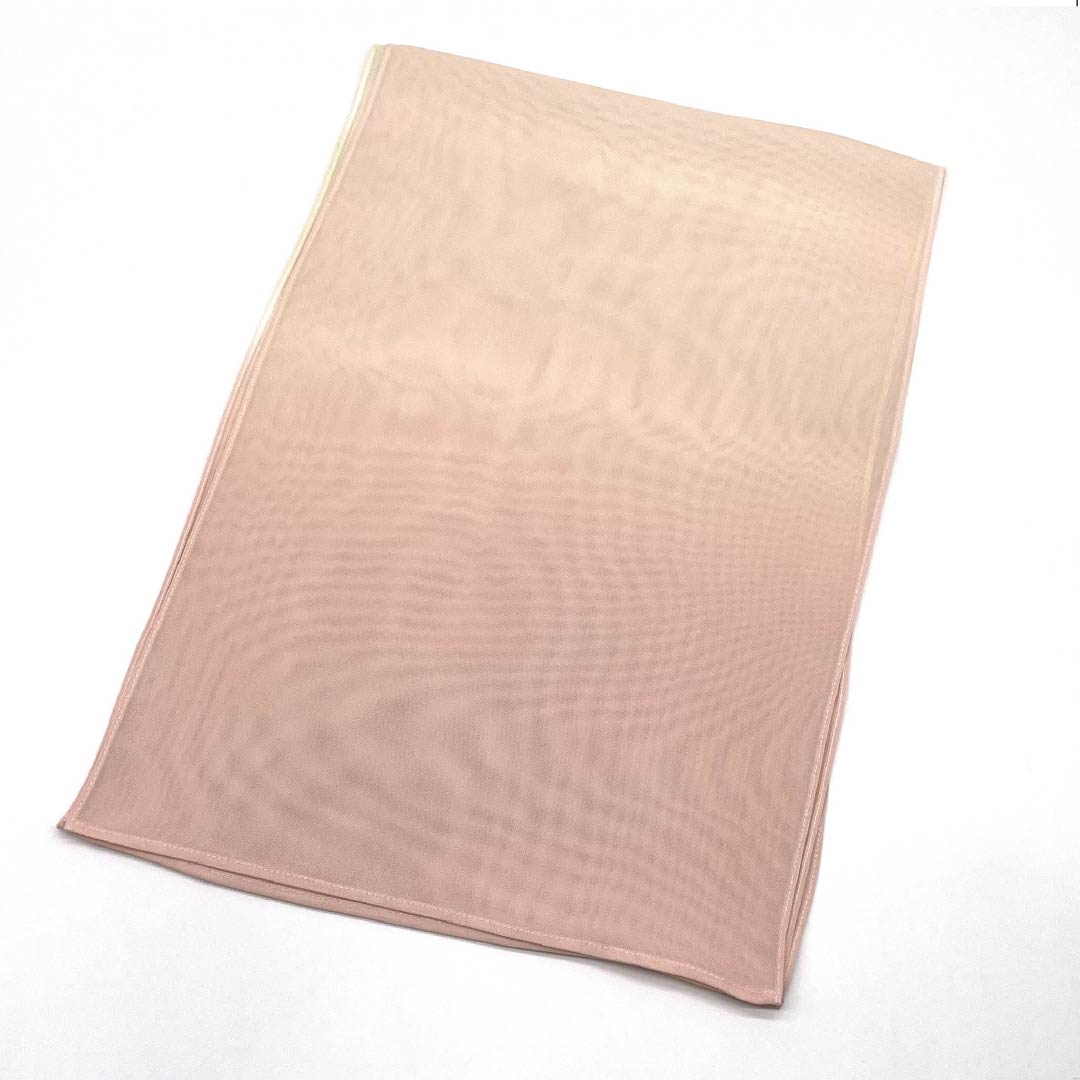 帯揚げ 正絹 NEWランク セミフォーマル 乙女色(おとめいろ) 薄黄檗色(うすきはだいろ) 夏物 バイカラー 長さ約180cm 幅約29.5cm ピンク系 1136001041913
