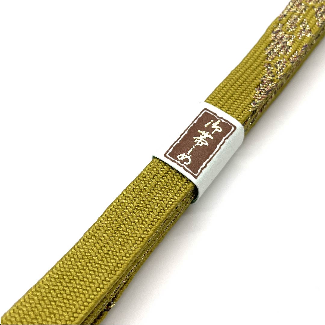 (New old stock) Silk obijime (sash fastener) - 4-string cord - Imperial color - Metallic thread used - New old stock - Length approx. 159cm - Width approx. 1.5cm - Semi-formal - S rank - Green - 1135001692919