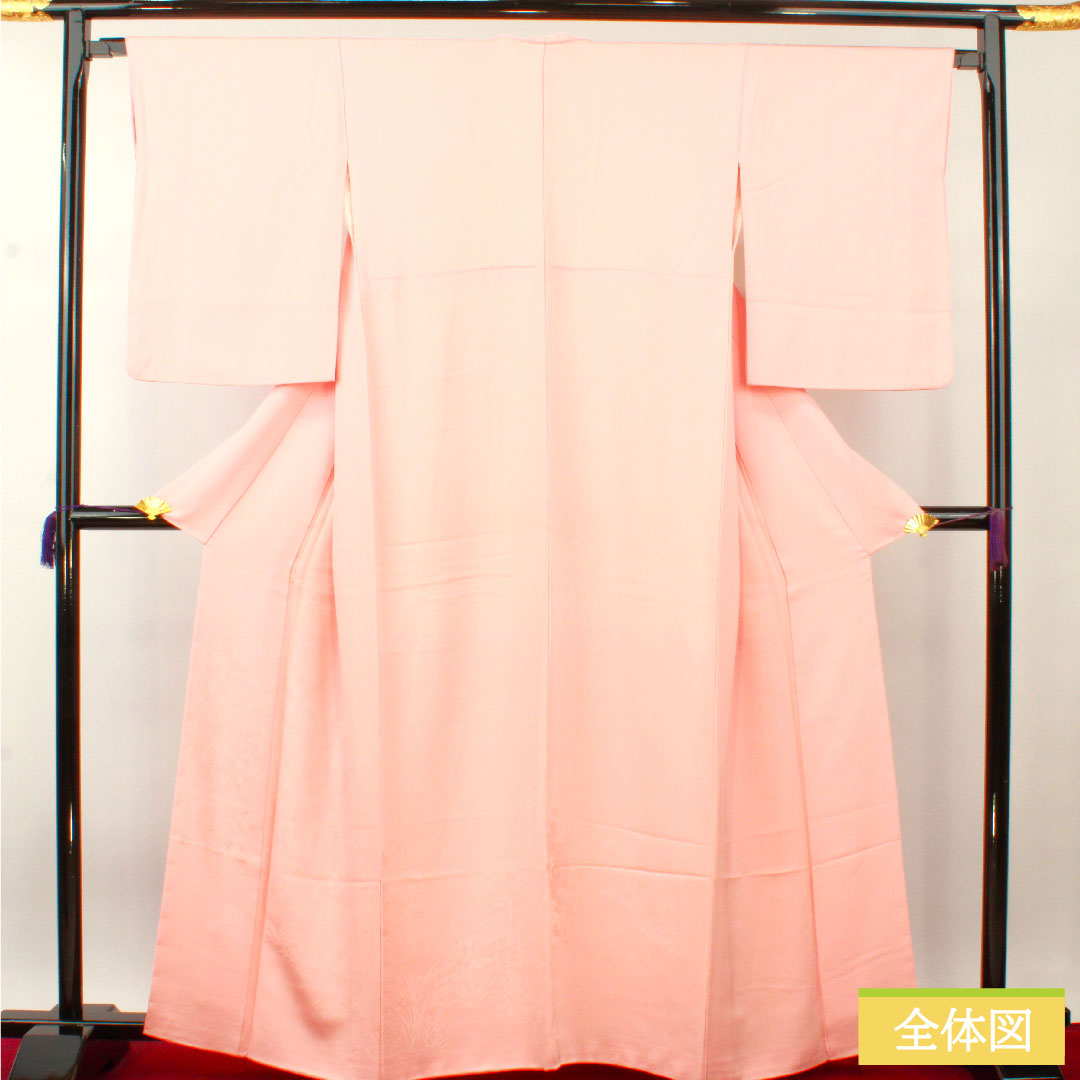 Plain color, pure silk, length 163cm, sleeve length 66cm, Shinonome color, Chayatsuji pattern, lined, no crest, A rank, pink, 1114001383413