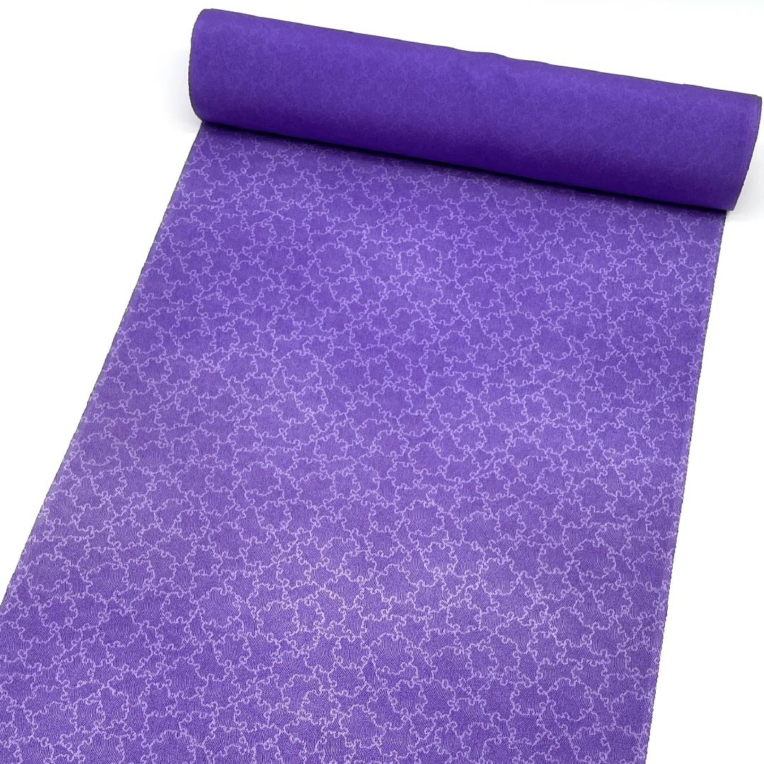 反物 小紋 正絹 本紫色(ほんむらさきいろ) 丹後ちりめん 雪輪取り 尺五幅 NEWランク 紫系 1130001161920