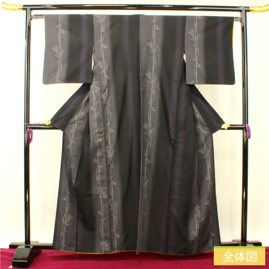 結城紬 正絹 身丈161.5cm 裄丈64.5cm 抽象模様 Sランク 袷 グラデーション系 1116003342499