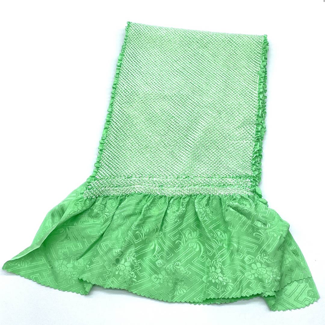 (新古品)帯揚げ 正絹 フォーマル 振袖用 鹿の子絞り 長さ約116cm 幅約18cm NEWランク 緑系 1136000911919