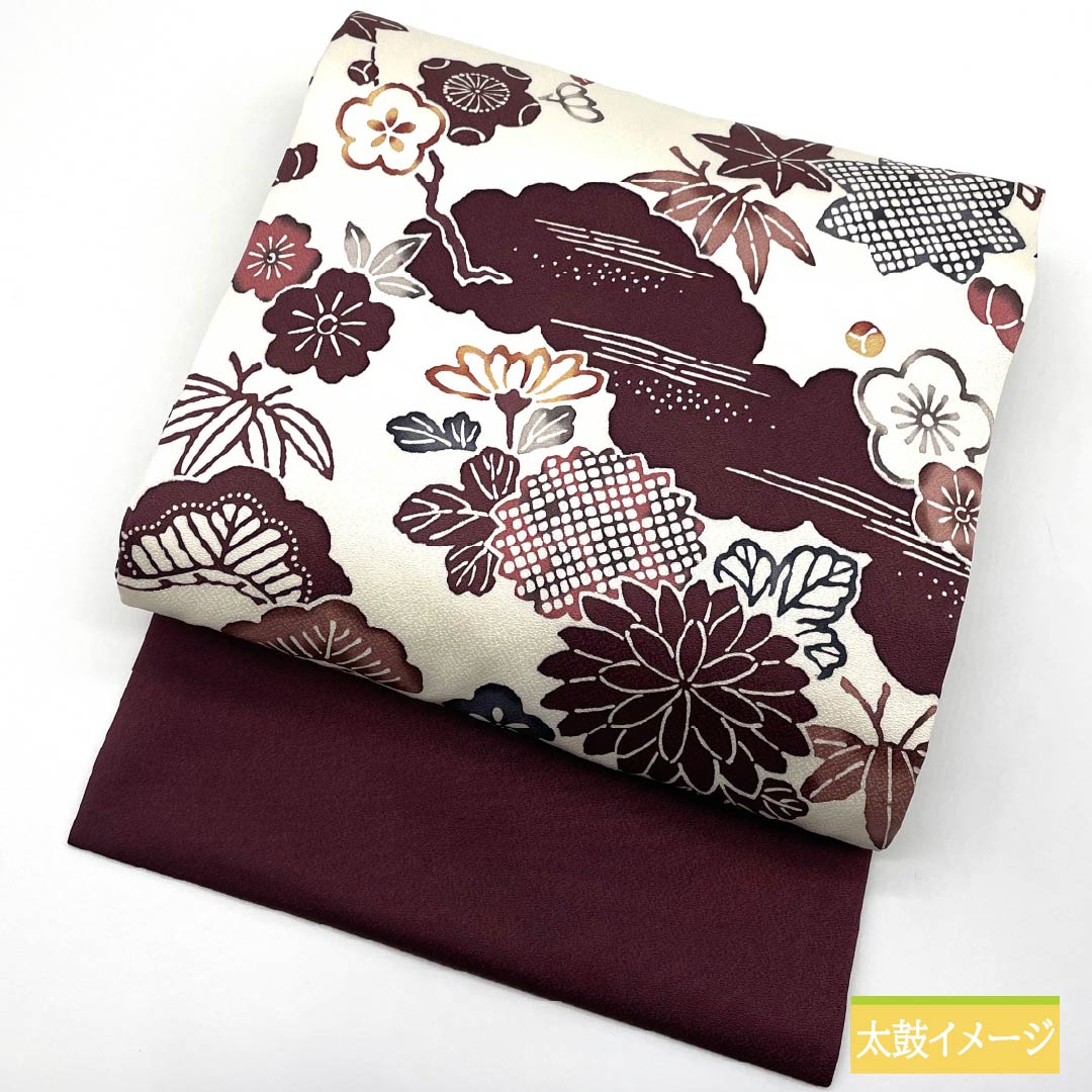 名古屋帯 乳白色色(にゅうはくしょくいろ) 京紅型 紅型調模様 梅 帯丈360cm 正絹 Sランク 全通 カジュアル 白系 1124006542311 名古屋仕立て