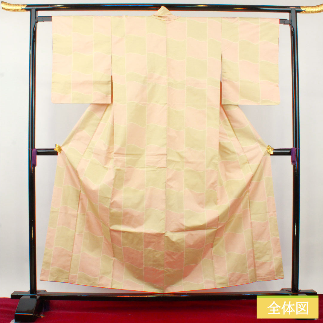 大島紬 正絹 身丈159.5cm 裄丈63.5cm 緯総絣 抽象模様 Sランク 袷 グラデーション系 1116003222399