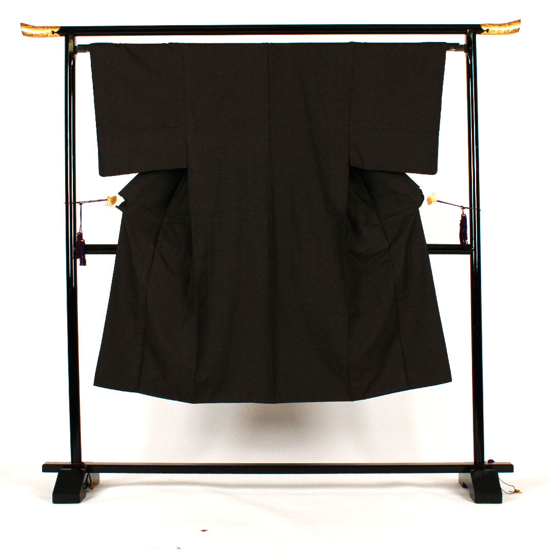 男物 身丈137cm 裄丈66cm 幾何学模様 着物単品 正絹 Aランク 袷 茶系 1119000303314
