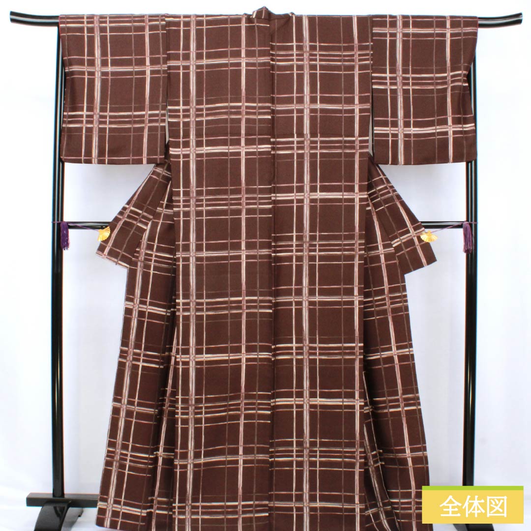 リサイクル着物】小紋 ポリエステル Sランク 身丈167.5cm 裄丈68cm 袷