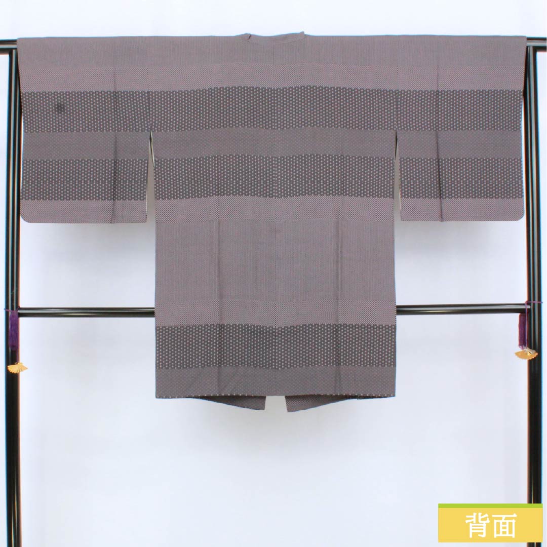 道行コート 正絹 Aランク 身丈89cm 裄丈65cm 鳩羽色(はとばいろ) 江戸小紋 袷 紫系 1117001433920