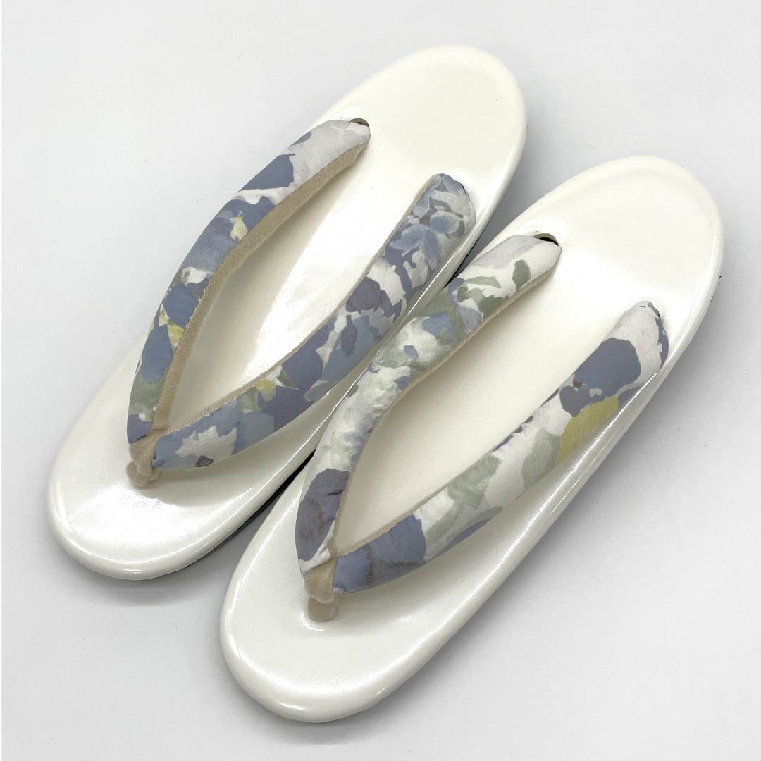 (New old stock) Sandals, urethane, casual, free size, for rainy days, floral pattern, length 24cm, size L, white, NEW rank, 1122001261411