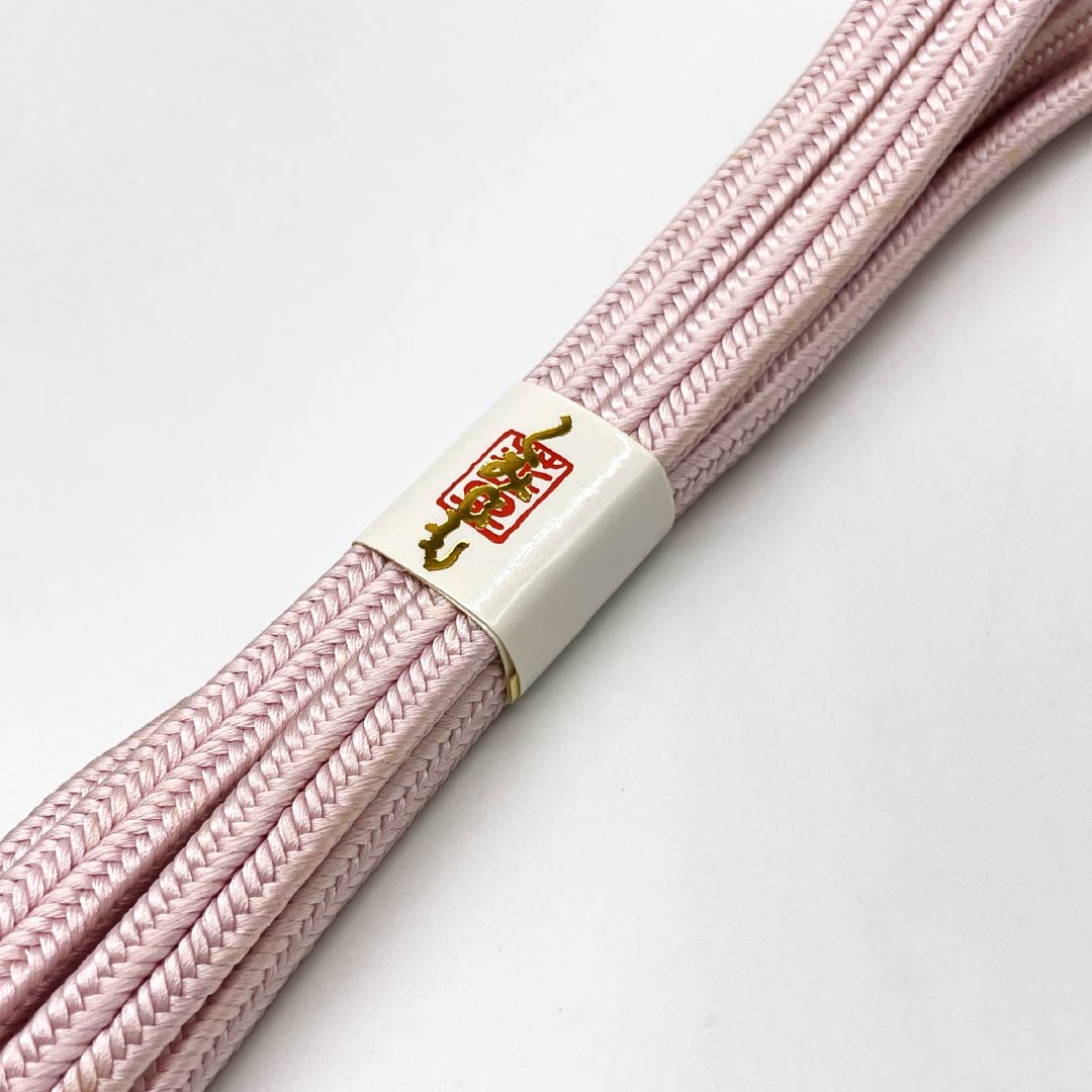 (New old stock) Silk obijime (sash band) Sakurairo (cherry blossom color) Crown set New old stock Length approx. 156.5cm Width approx. 1cm Semi-formal B rank Pink 1135003794313
