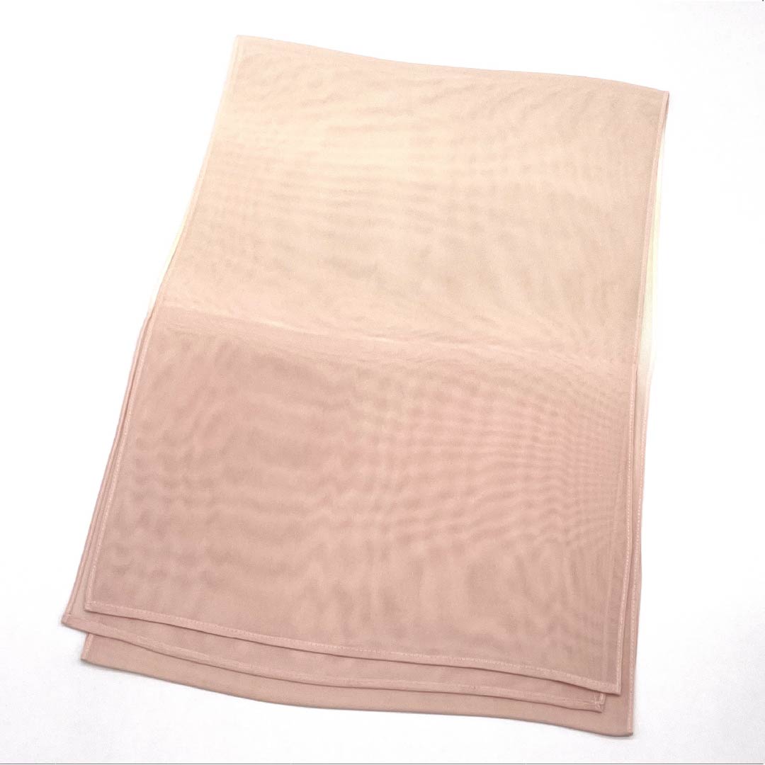 (新古品)帯揚げ 正絹 NEWランク セミフォーマル 乙女色(おとめいろ) 硫黄色(いおういろ) グラデーション 夏物 長さ約180cm 幅約29.5cm ピンク系 1136002191913