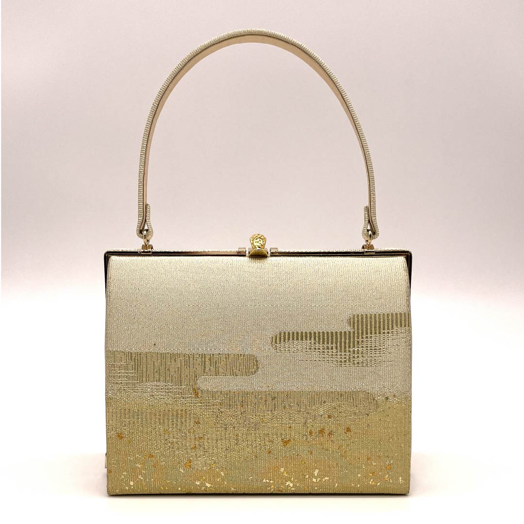 Formal Japanese style bag, gold color (kin-iro), for Tomesode, cloud, classic pattern, gold, S rank, 113900053221