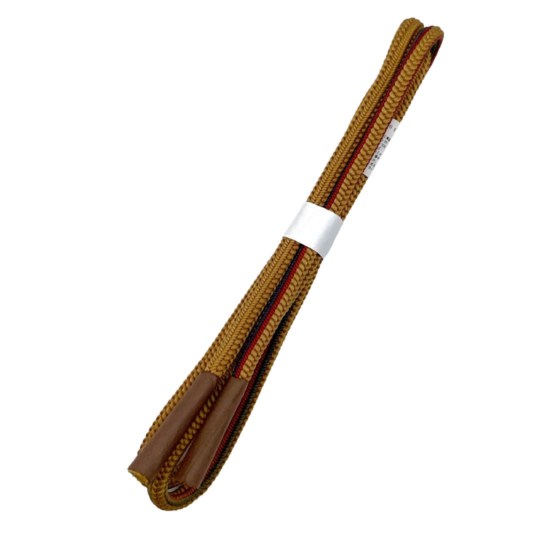 帯締め 正絹 NEWランク 黄茶色(きちゃいろ) 丸組 長さ約159cm 幅約1cm カジュアル 茶系 1135006371314