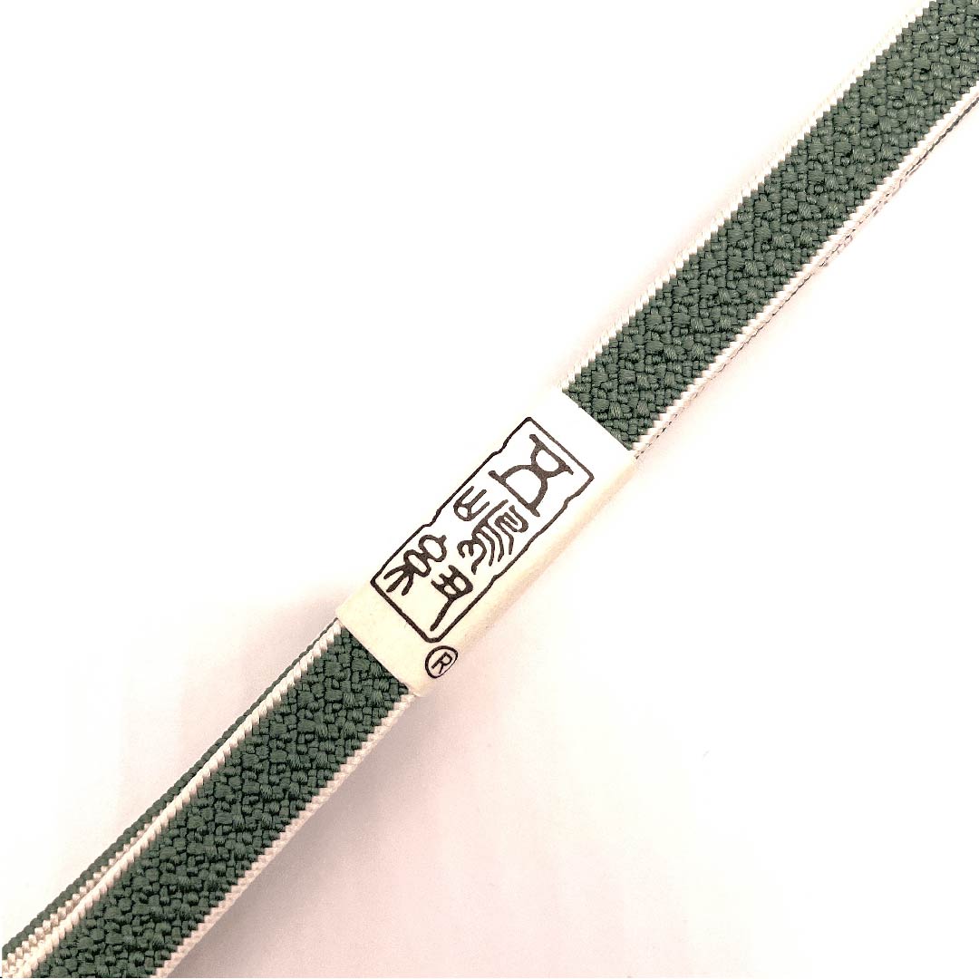 (新古品) 帯締め 正絹 三分紐 岩井茶色(いわいちゃいろ) 五嶋紐 新古品 長さ約135cm 幅約0.9cm カジュアル Sランク 緑系 1135000652319