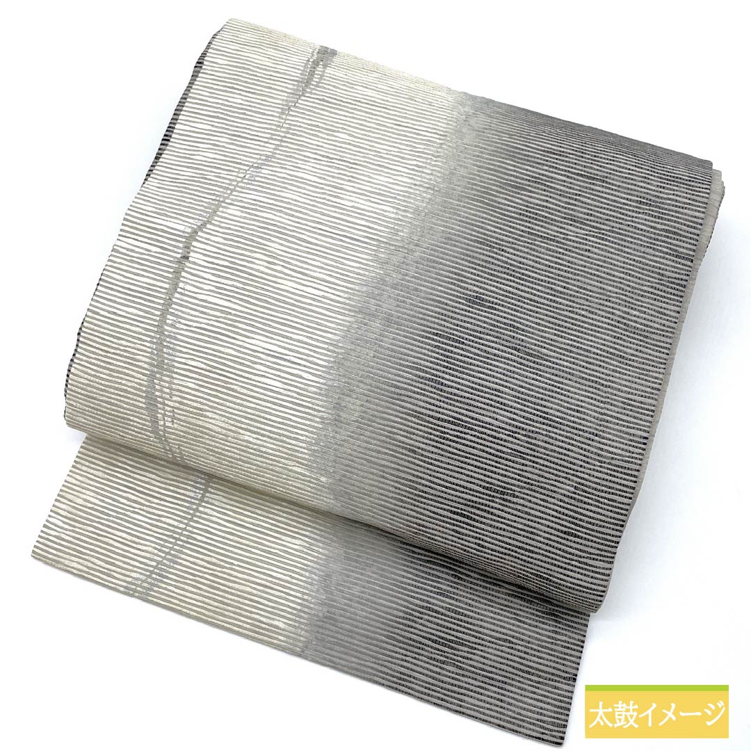 名古屋帯 正絹 生成り色(きなりいろ) 抽象模様 帯丈370cm Aランク ポイント柄 セミフォーマル グラデーション系 1124006733399 名古屋仕立て