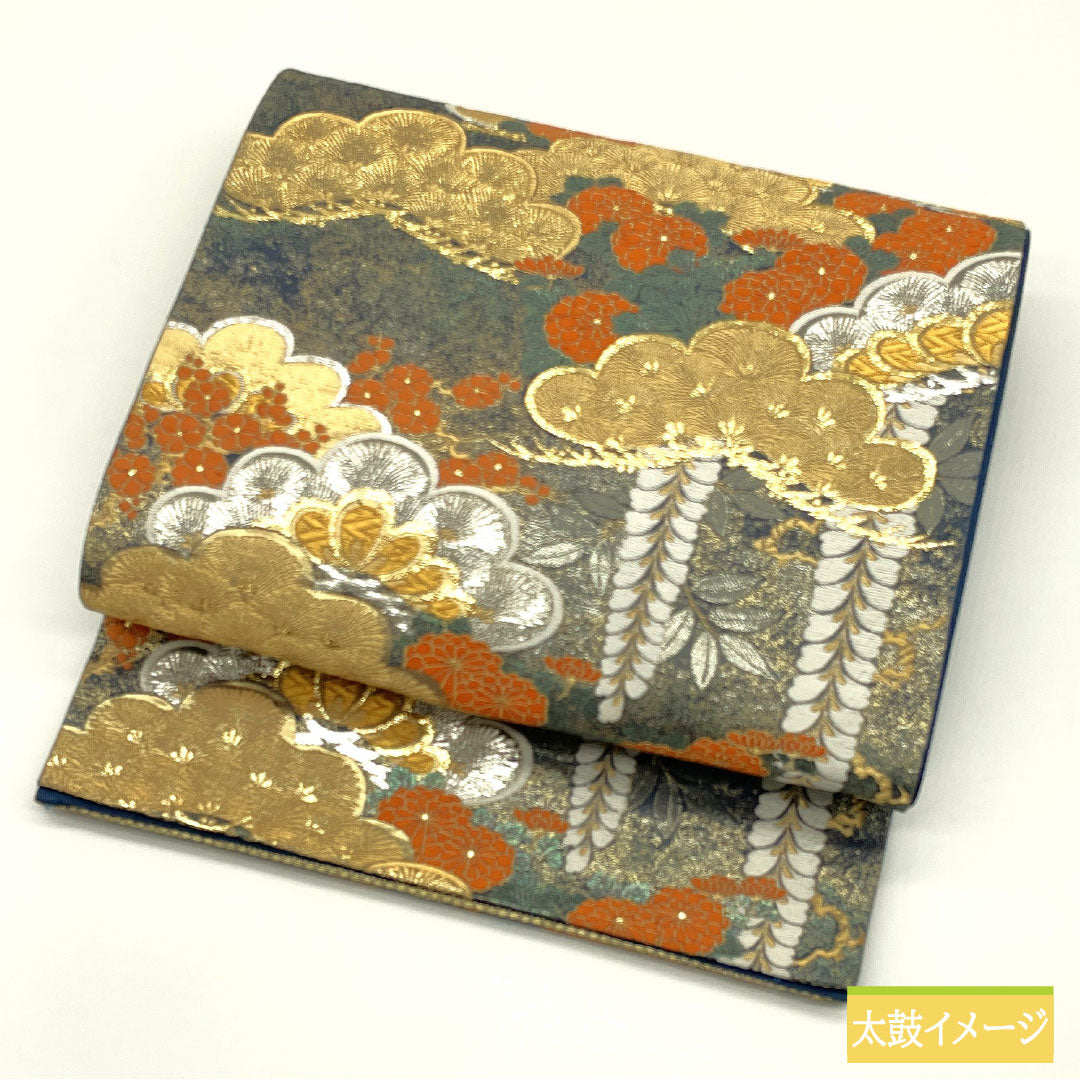 袋帯 正絹 Sランク 春秋松重文 西陣織 帯丈432cm 六通 フォーマル グラデーション系 1123016752399