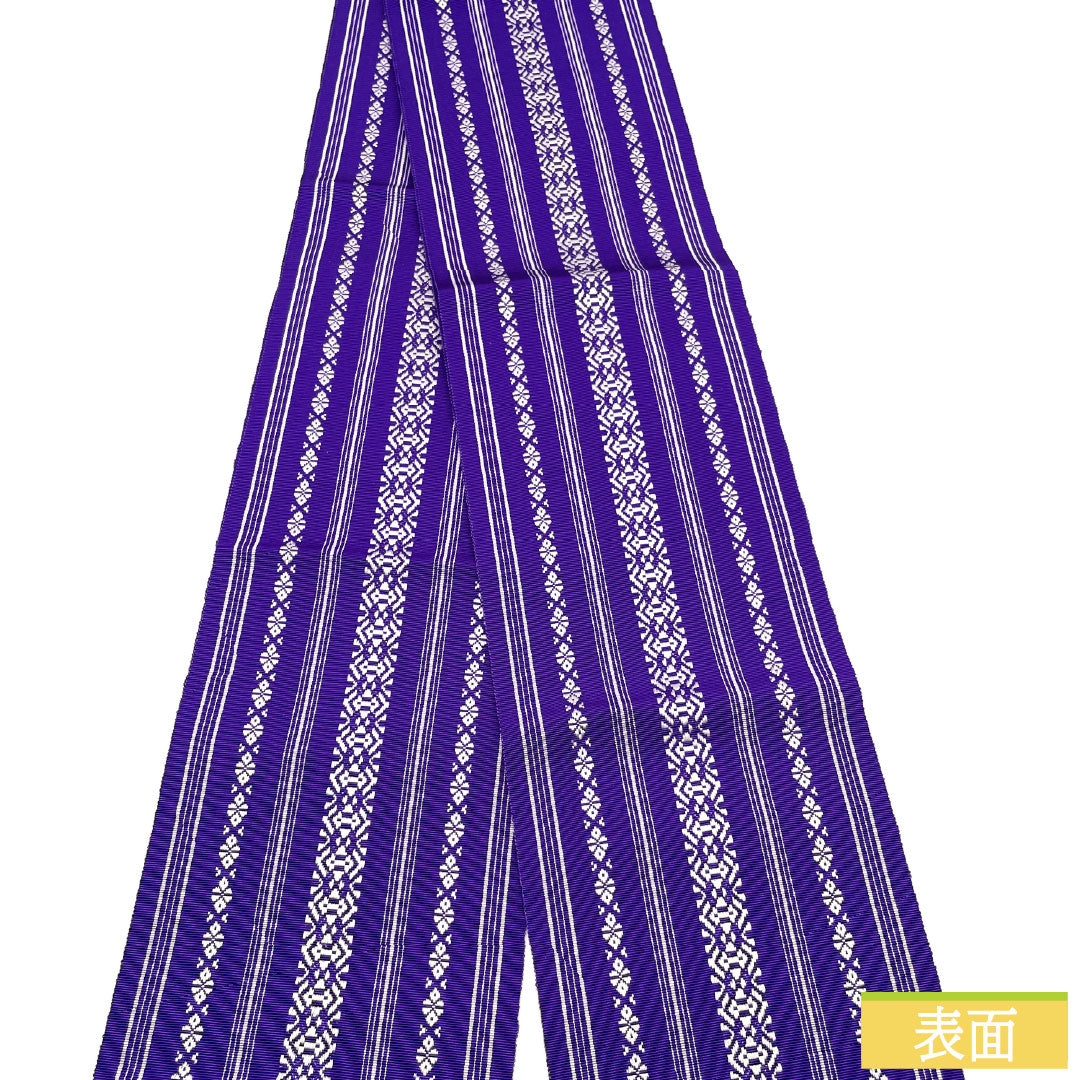 リサイクル着物】（未仕立）半幅帯 正絹 NEWランク 菫色（すみれいろ