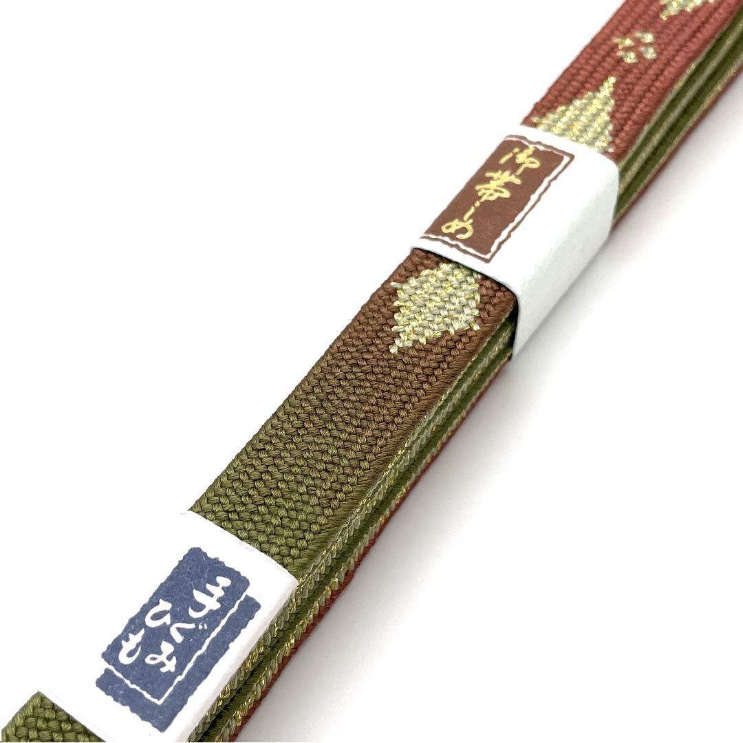 (New old stock) Silk obijime (sash fastener) - 4-part string - Rikyu color - Metallic thread used - Hand-woven string - Diamond - Length approx. 159cm - Width approx. 1.5cm - Semi-formal - S rank - Green 1135002272319