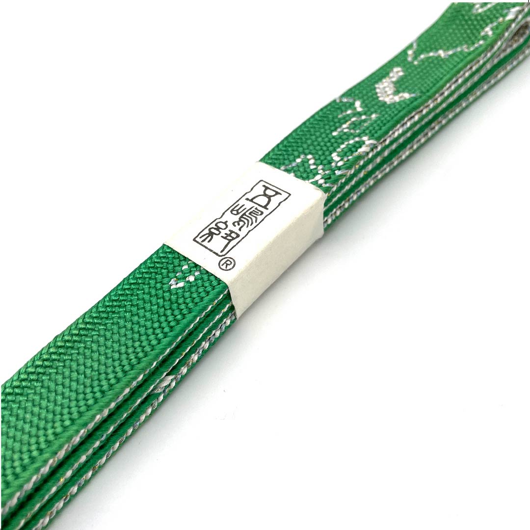 (新古品) 帯締め 正絹 四分紐 草緑色色(そうりょくしょくいろ) 五嶋紐 江戸組紐 新古品 長さ約168cm 幅約1.7cm カジュアル Sランク 緑系 1135002982319