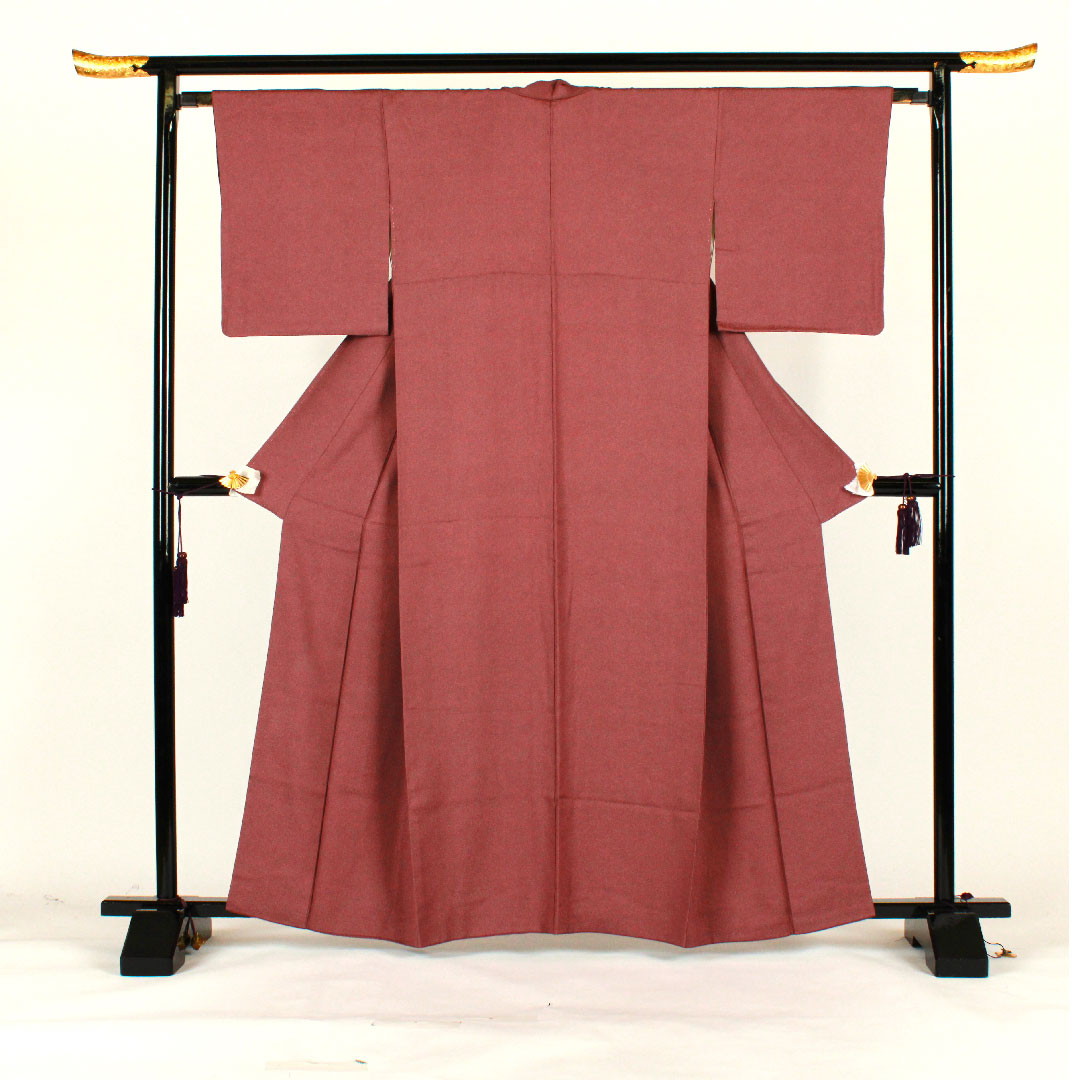 小紋 身丈163cm 裄丈64cm 袷 江戸小紋 鮫柄 正絹 Aランク 紫系 1115001433420