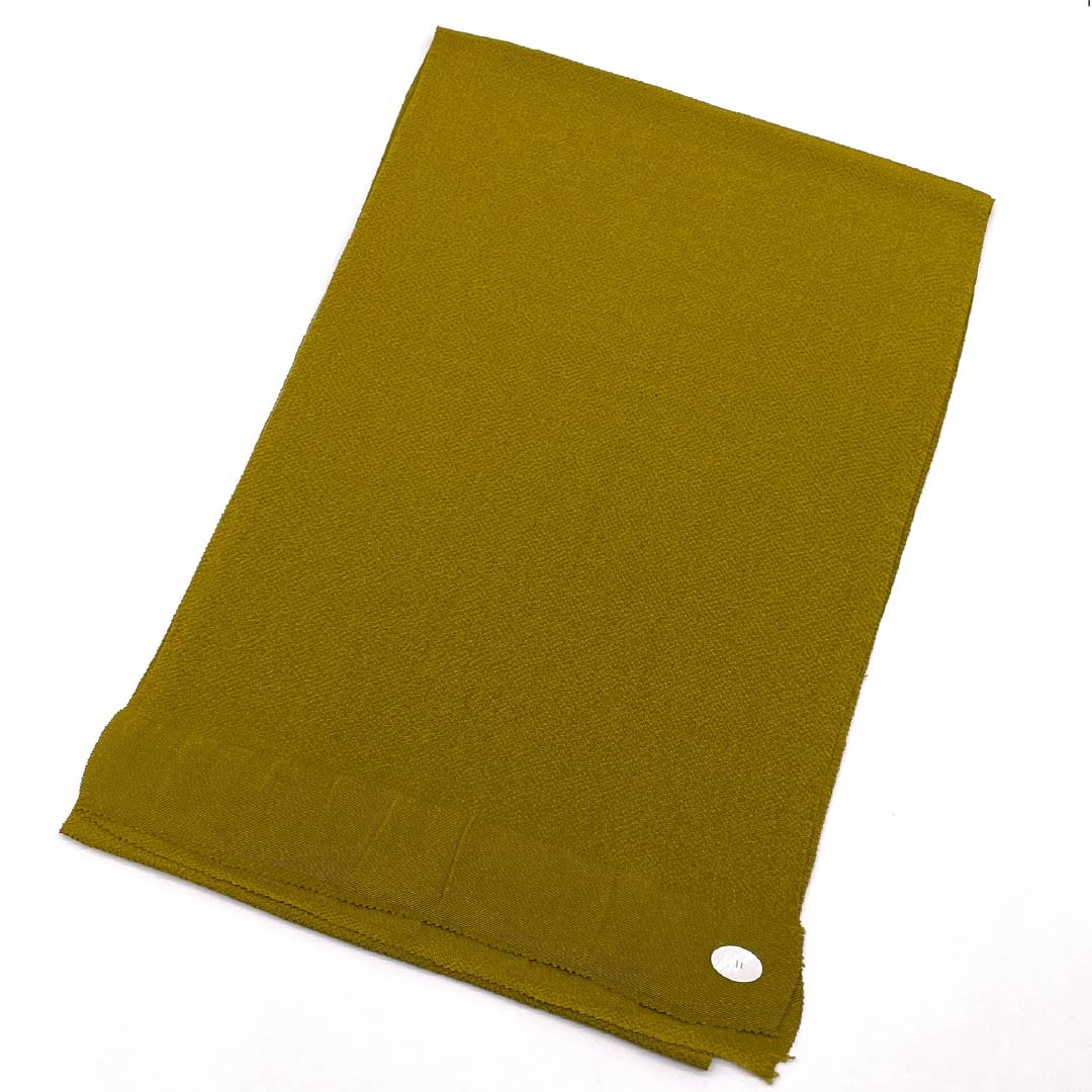 (新古品) 帯揚げ 正絹 フォーマル 黄櫨色(はじいろ) ちりめん 無地 振袖用 長さ約164cm 幅約27.5cm Sランク 黄系 1136000062923