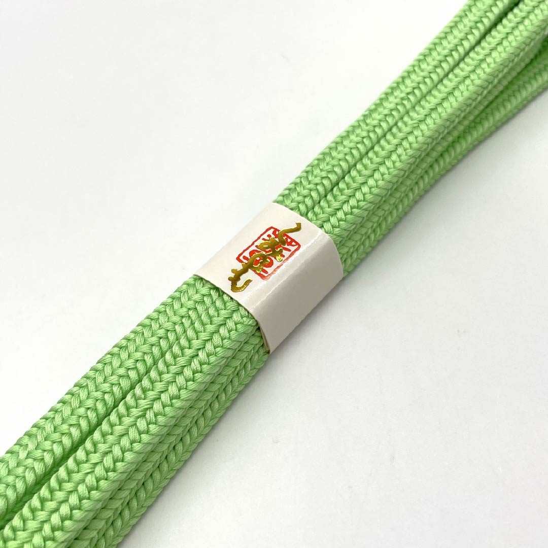 (New old stock) Obijime (belt sash) Pure silk Light green (Wakamidori-iro) Crown set New old stock Length approx. 158cm Width approx. 1cm Semi-formal NEW rank Green 1135003601319