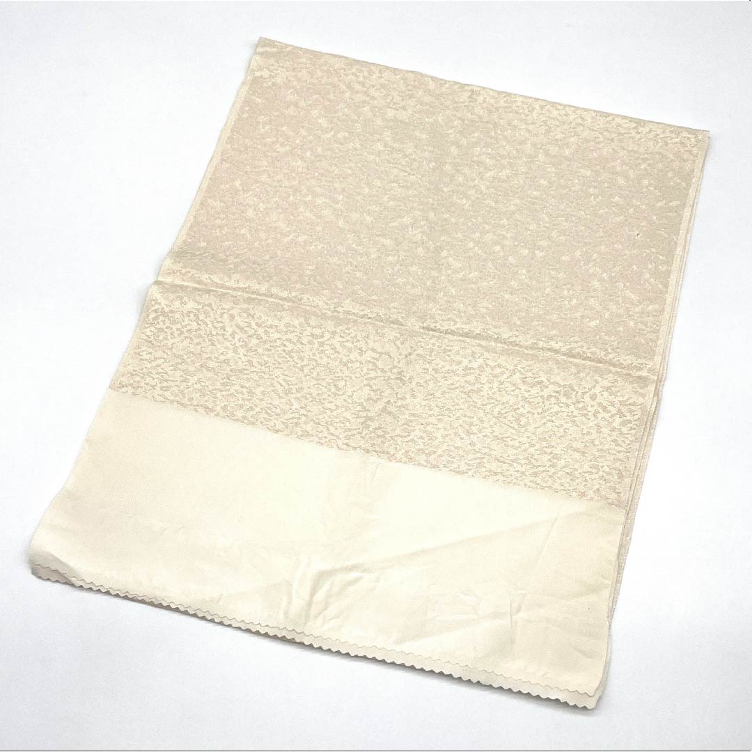 帯揚げ 正絹 Sランク フォーマル 生成り色(きなりいろ) 抽象模様 留袖用 長さ約169cm 幅約31cm 白系 1136004632911