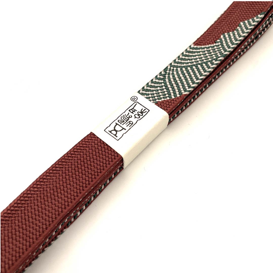 (新古品) 帯締め 正絹 四分紐 赤褐色色(せきかっしょくいろ) 五嶋紐 江戸組紐 新古品 長さ約162cm 幅約1.7cm カジュアル Sランク 茶系 1135002932314