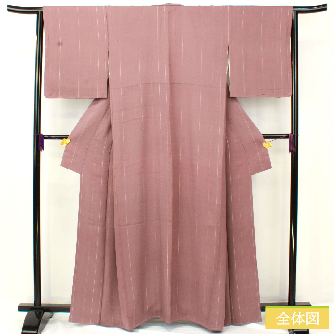 小紋 正絹 身丈161.5cm 裄丈63.5cm 袷 半色(はしたいろ) Bランク 紫系 1115004754420
