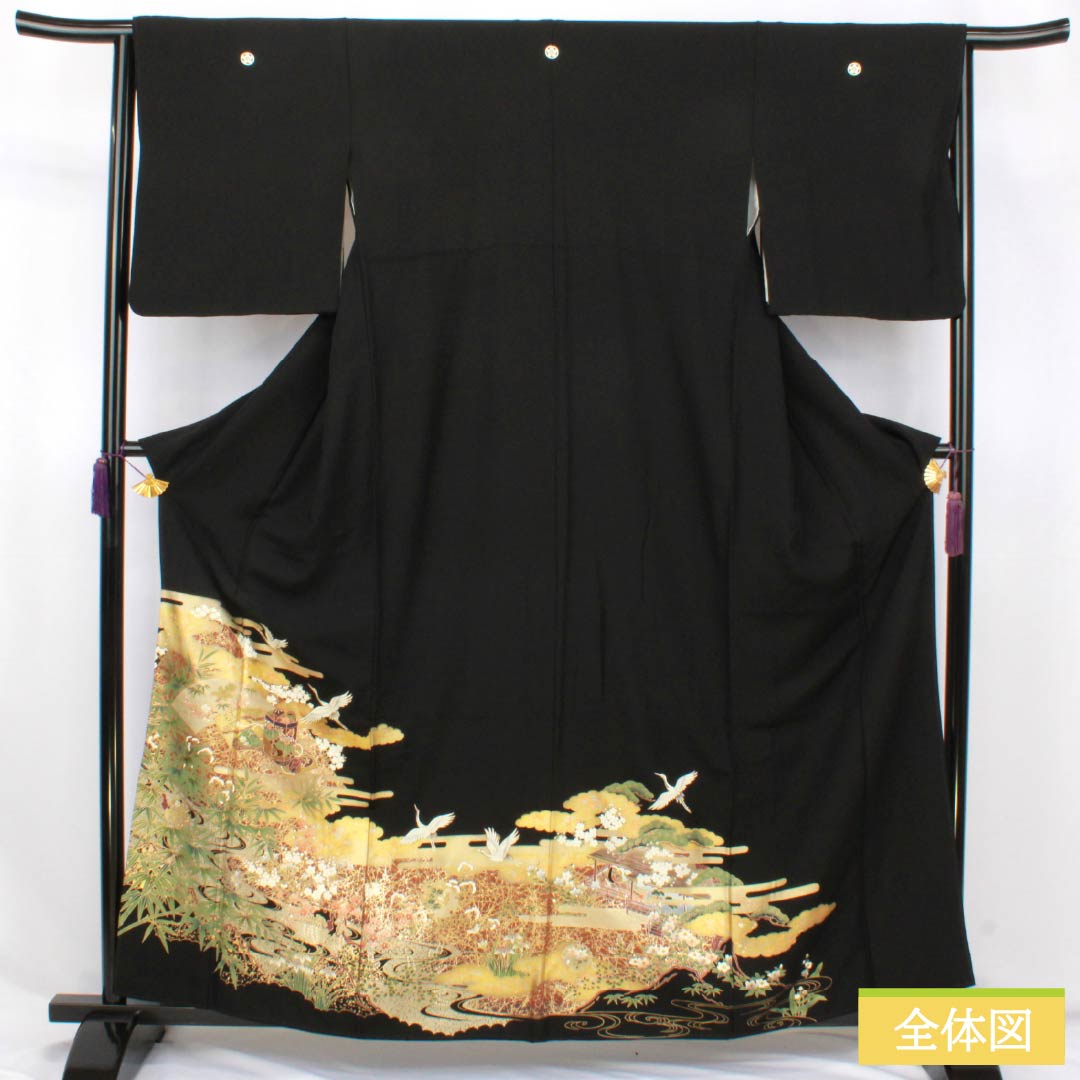 リサイクル着物】黒留袖 正絹 Aランク 身丈160.5cm 裄丈65cm 袷 京友禅