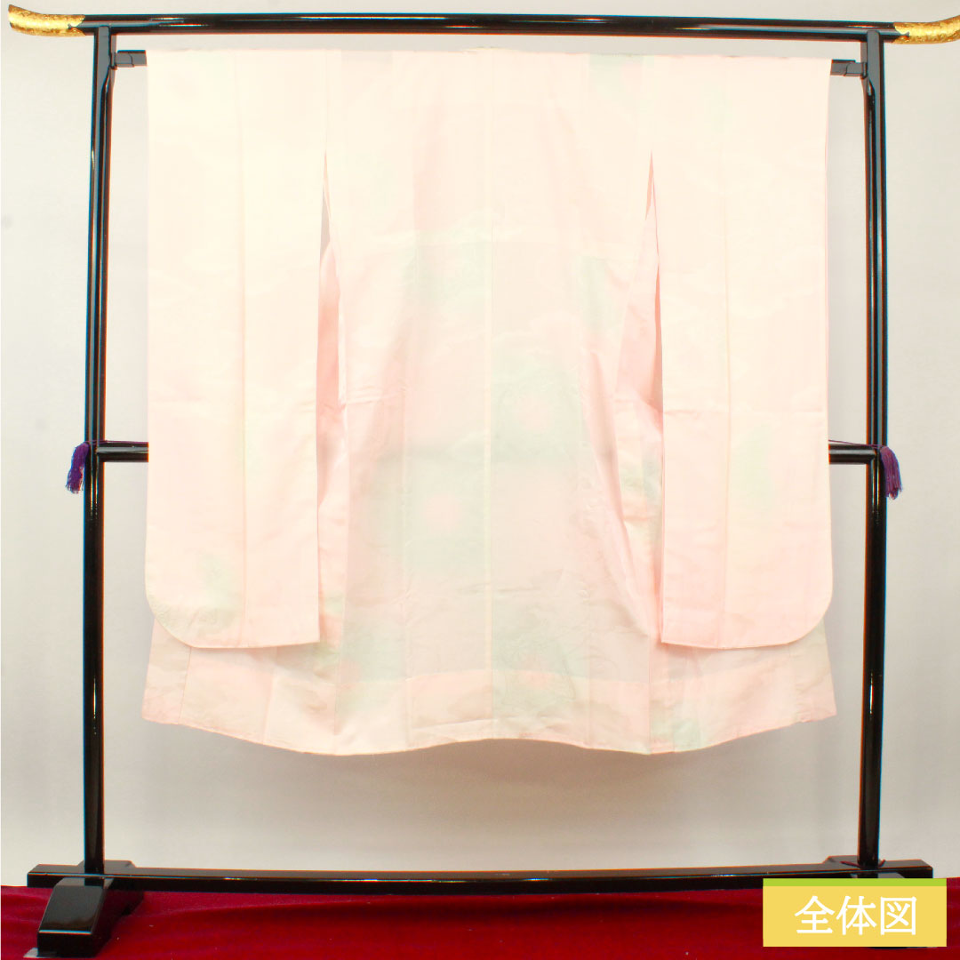 長襦袢 ポリエステル 身丈134.5cm 裄丈66cm 単衣 振袖用 ボカシ染 Bランク ピンク系 1129000644413