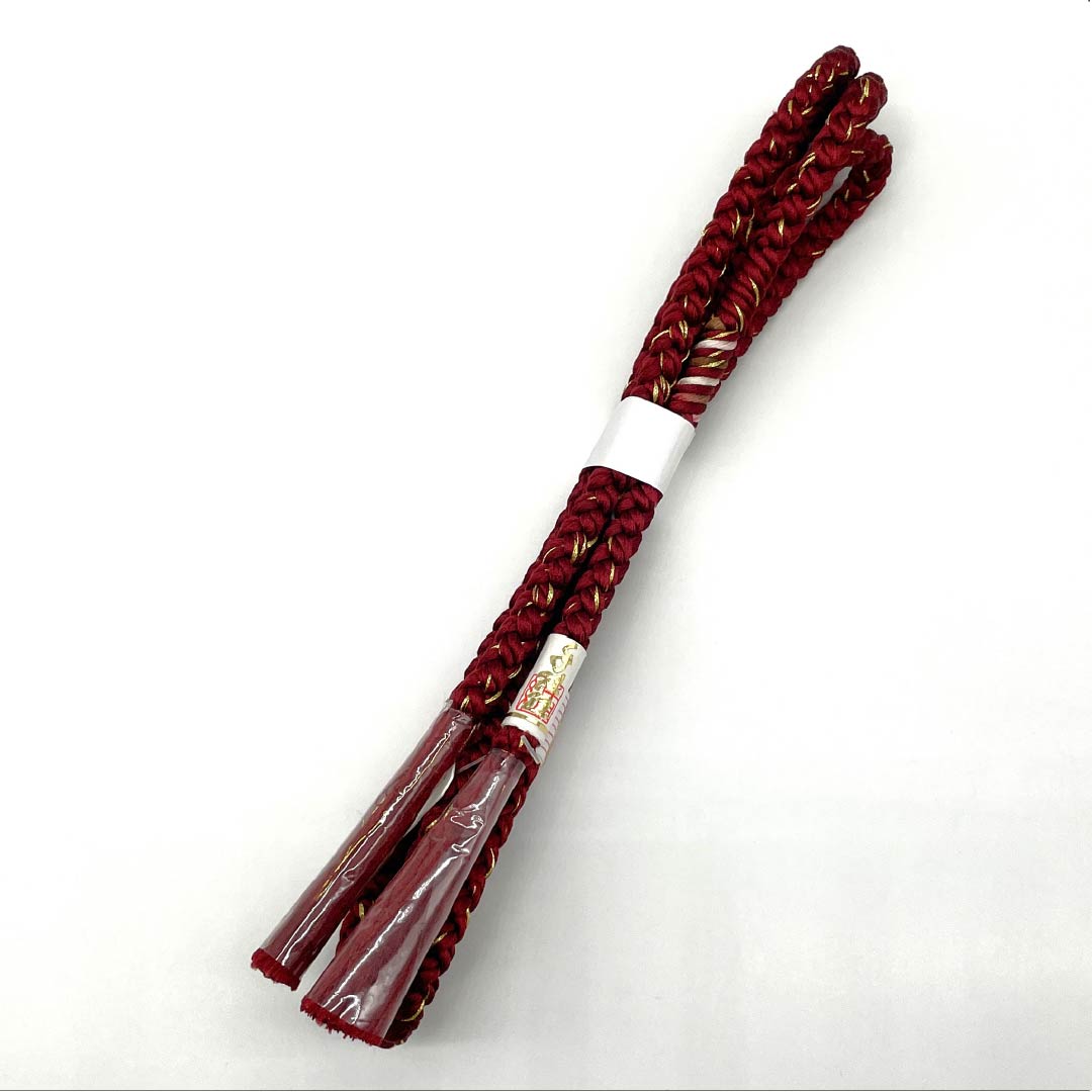 帯締め 正絹 Sランク 海老色(えびいろ) 丸組 長さ約164cm 幅約1cm セミフォーマル 赤系 1135005892312