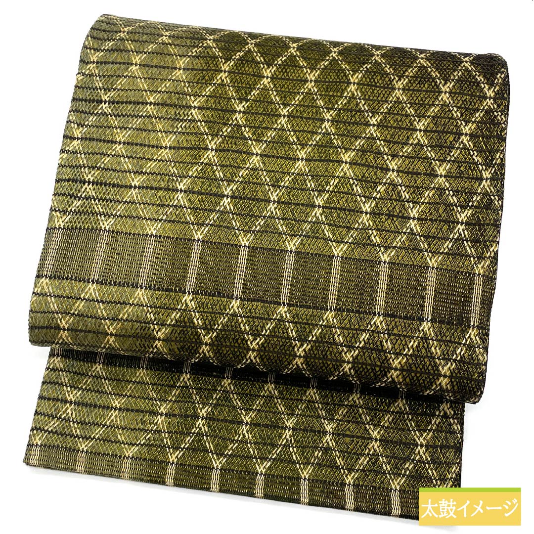 袋帯 正絹 組織り 幾何学模様 菱模様 帯丈442cm Sランク ポイント柄 カジュアル グラデーション系 1123013102399