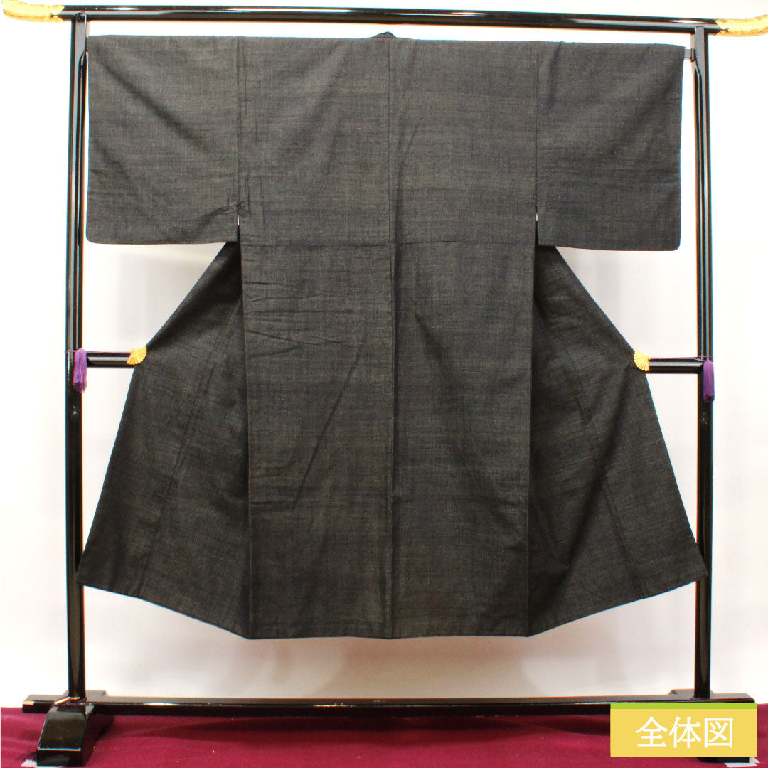 男物 正絹 身丈138.5cm 裄丈71cm Sランク 袷 黒系 1119000662310