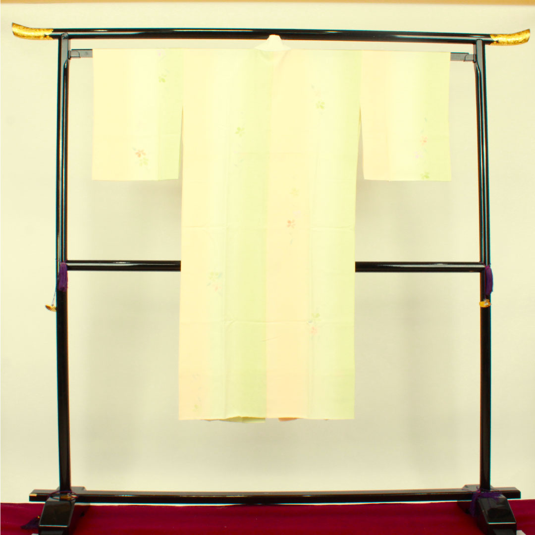 長襦袢 正絹 身丈124cm 裄丈60.5cm 袷 花模様 ボカシ染 Sランク グラデーション系 1129000342199