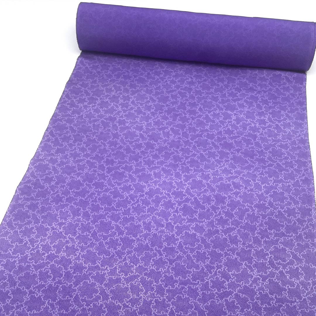 反物 小紋 正絹 本紫色(ほんむらさきいろ) 丹後ちりめん 雪輪取り 尺五幅 NEWランク 紫系 1130001101920