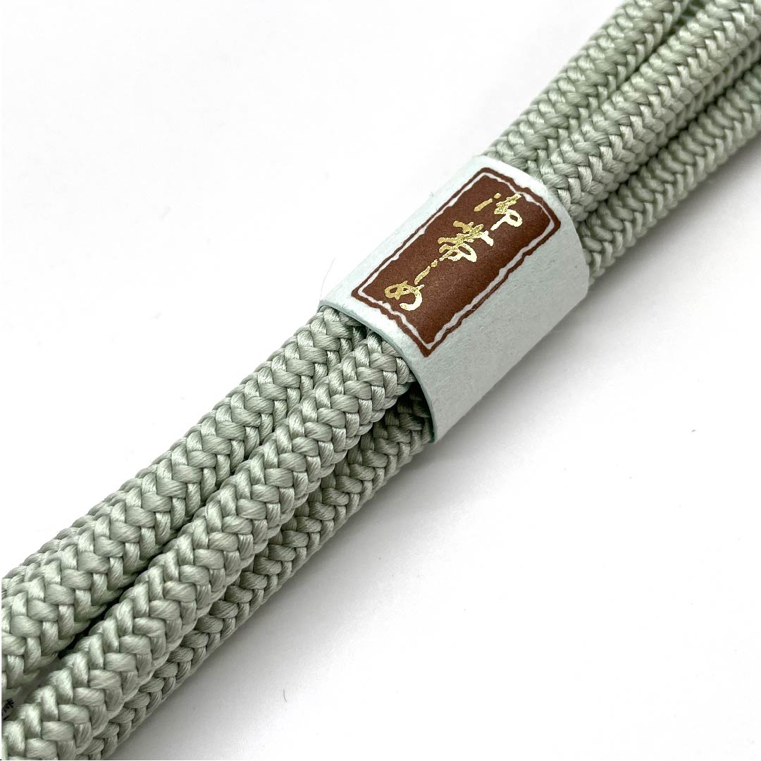 (新古品) 帯締め 正絹 四分紐 薄浅葱色(うすあさぎいろ) 丸ぐけ 新古品 長さ約153cm 幅約0.7cm カジュアル Sランク 緑系 1135001242919