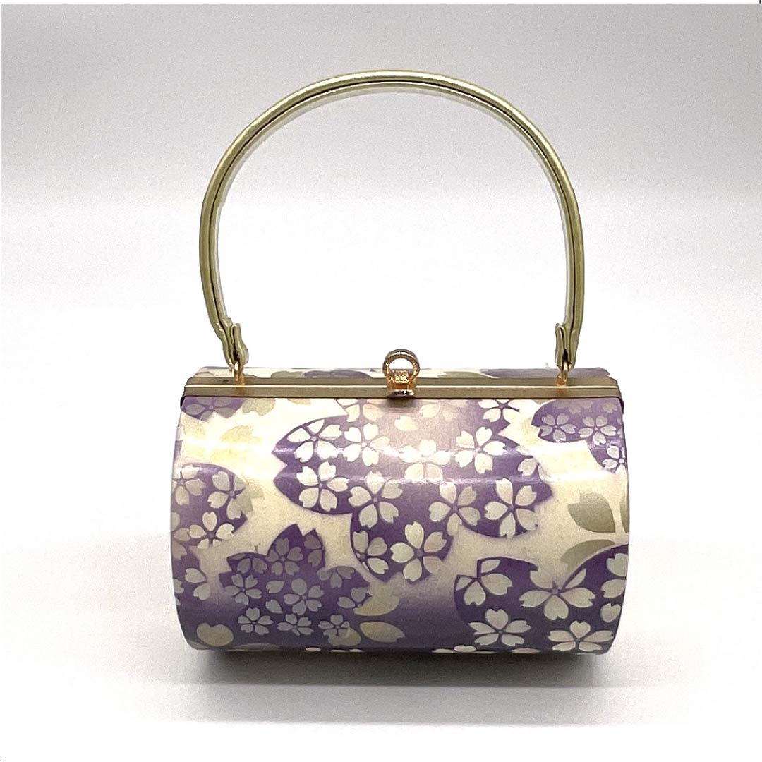 和装バック フォーマル 葡萄紫色(ぶどうむらさきいろ) 振袖用 桜 花柄 紫系 Sランク 113900011220