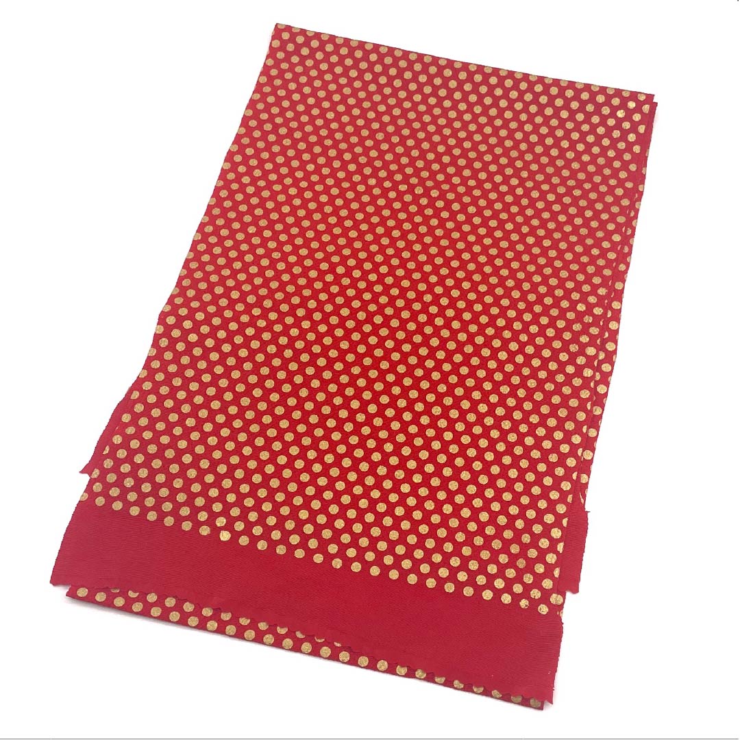 Formal Obiage (Sash) in Pure Silk, S-Rank, Torukoakairo (Toruko Akairo) with Polka Dots, for Furisode Kimono, Approximately 170cm Long, Approximately 28cm Wide, Red, Product Number: 1136002022912