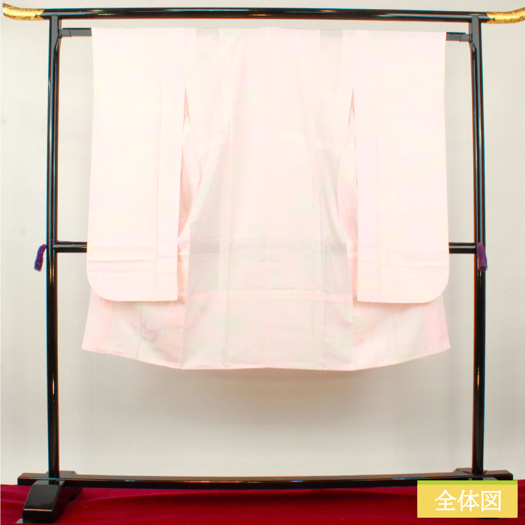 長襦袢 ポリエステル 身丈122cm 裄丈62.5cm 単衣 振袖用 ボカシ染 洗える着物 Sランク ピンク系 1129000612213