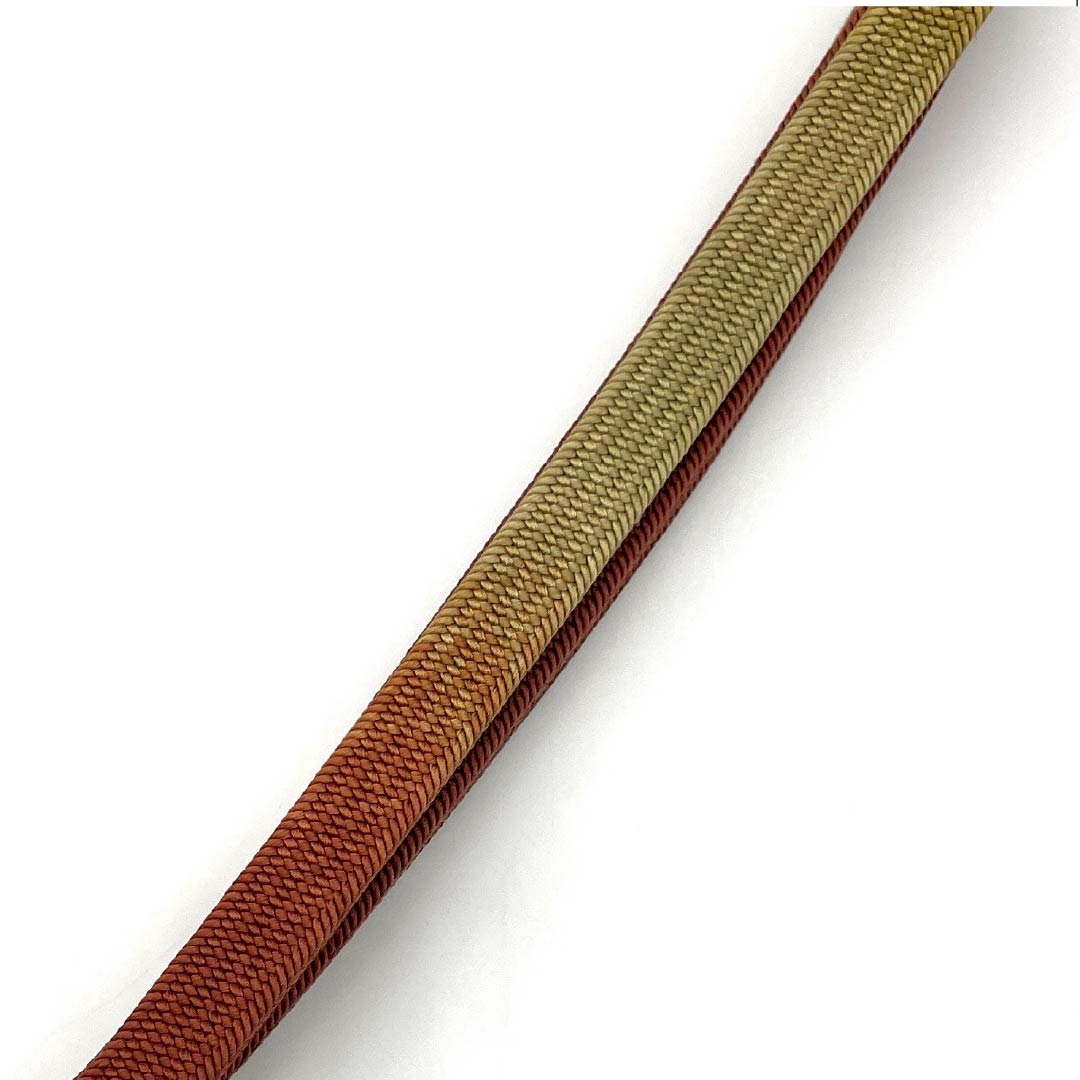 帯締め 正絹 Sランク 赤銅色(しゃくどういろ) 2色 グラデーション 撚り房 長さ約164.5cm 幅約1.2cm カジュアル 茶系 1135004722314