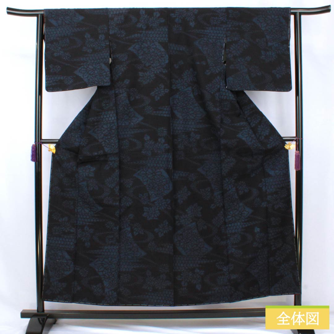 ★着物10★ 1円 絹 着物 結城紬 袷 身丈162cm 裄68cm [同梱可] ☆☆☆☆