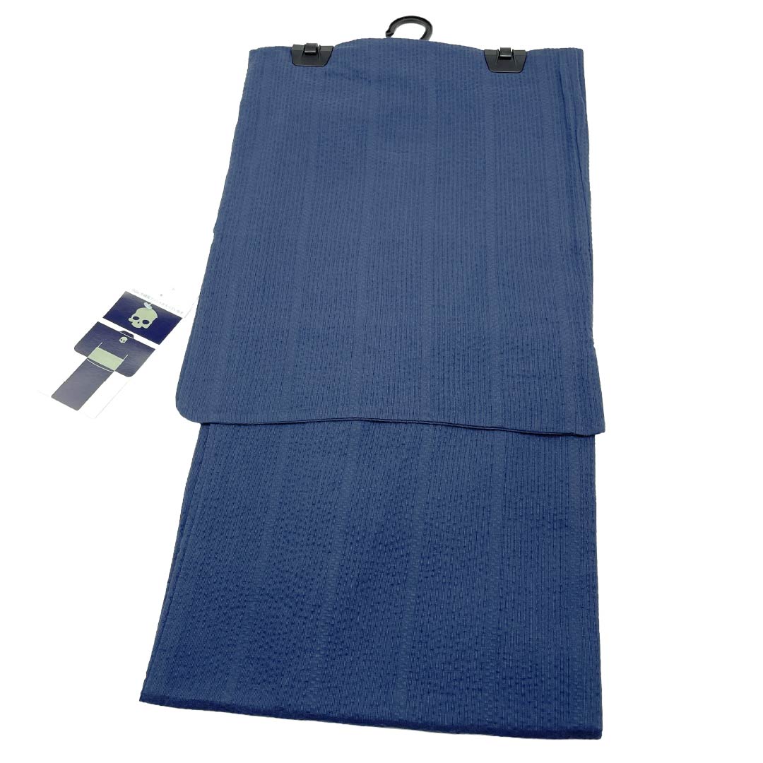 (新品)メンズ浴衣 木綿 NEWランク 身丈150cm 裄丈69cm 藍鉄色(あいてついろ) MDeen 骸骨 ドクロ 単衣 紺系 1138000411318