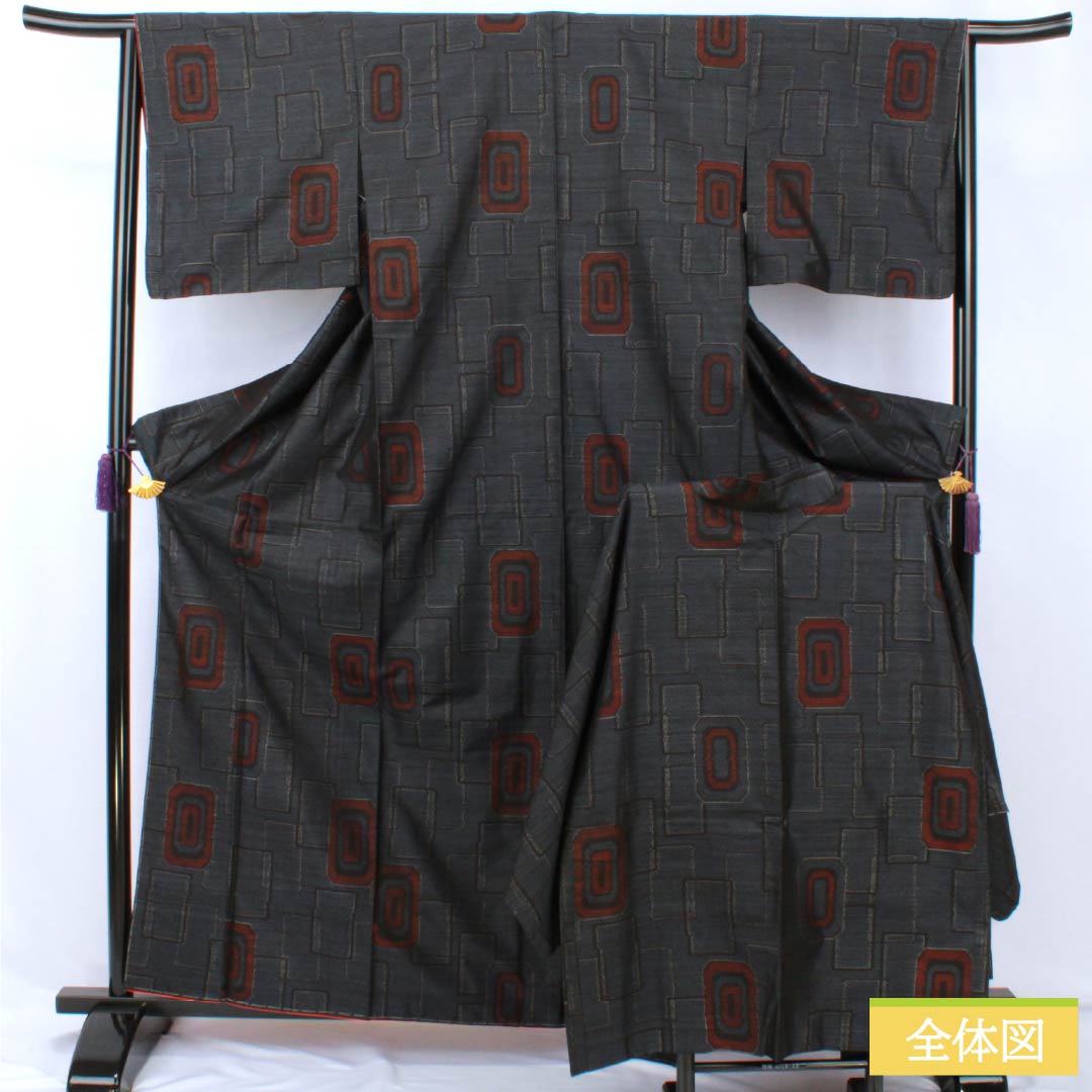 リサイクル着物】紬 正絹 Sランク 身丈163cm 裄丈65cm 大島紬