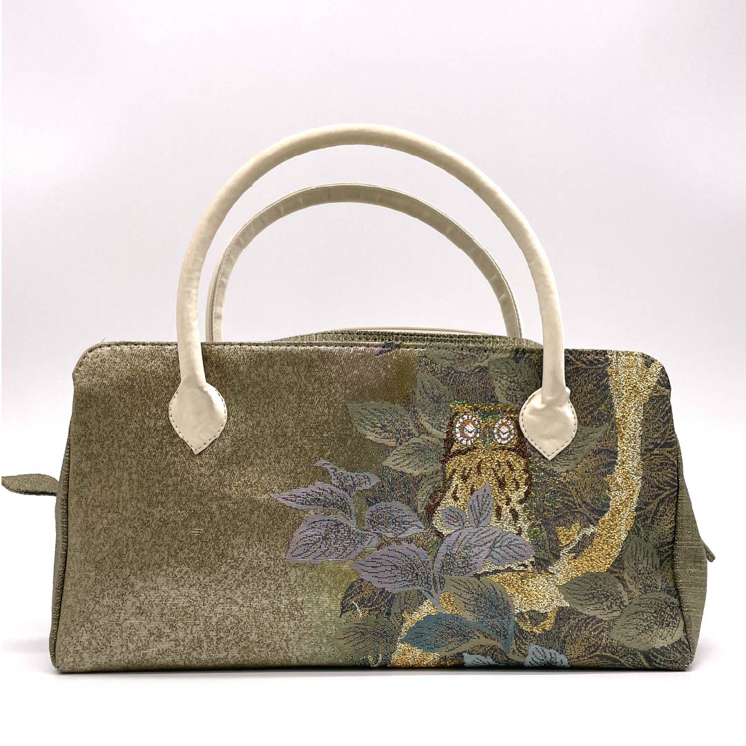 Casual Japanese style bag, raw wall color, Rikyu bag, owl, brown, A rank, 113900059314
