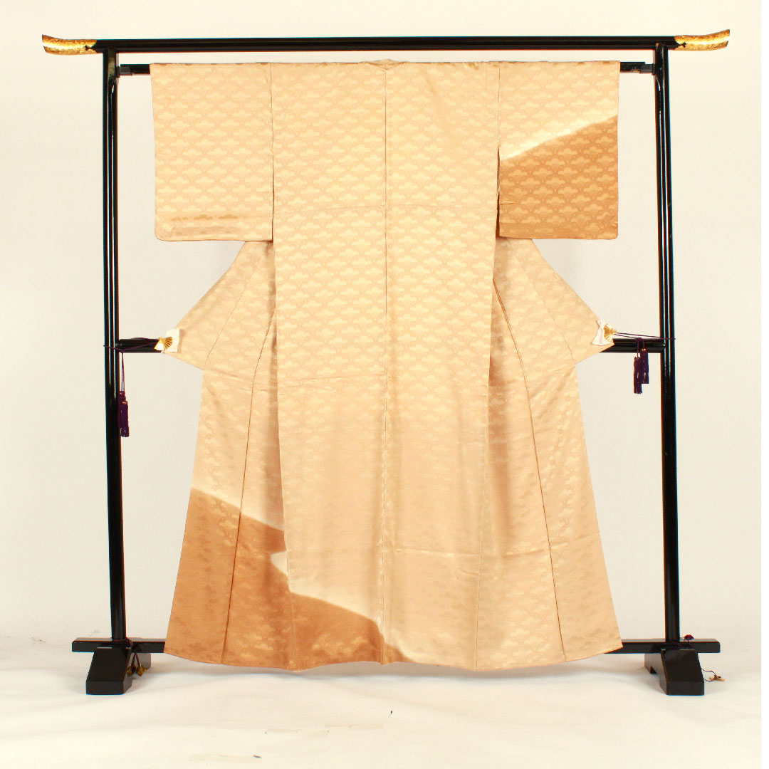 色無地 梅 木瓜 身丈162.5cm 裄丈63.5cm 袷 正絹 Aランク 黄系 1114000393423