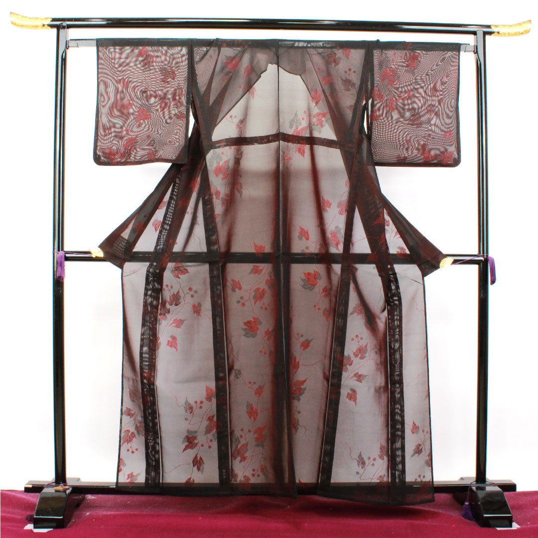 Summer item, pure silk, plain color, length 160.5cm, sleeve length 65cm, ivy, gauze, S rank, red, 1132001142412