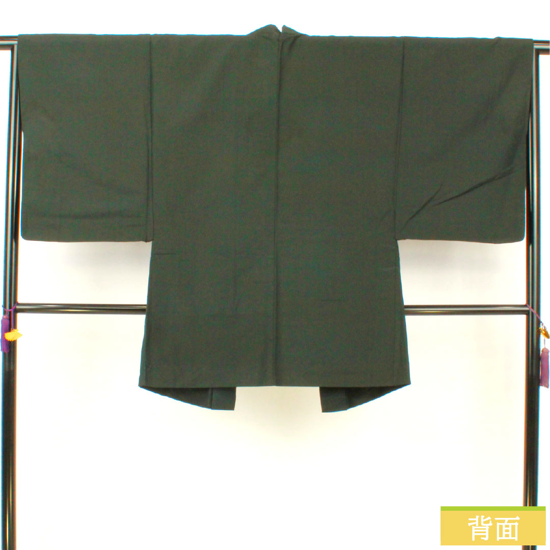 リサイクル着物】男物 正絹 Sランク 身丈88cm 裄丈66cm 錆鉄色（さびて