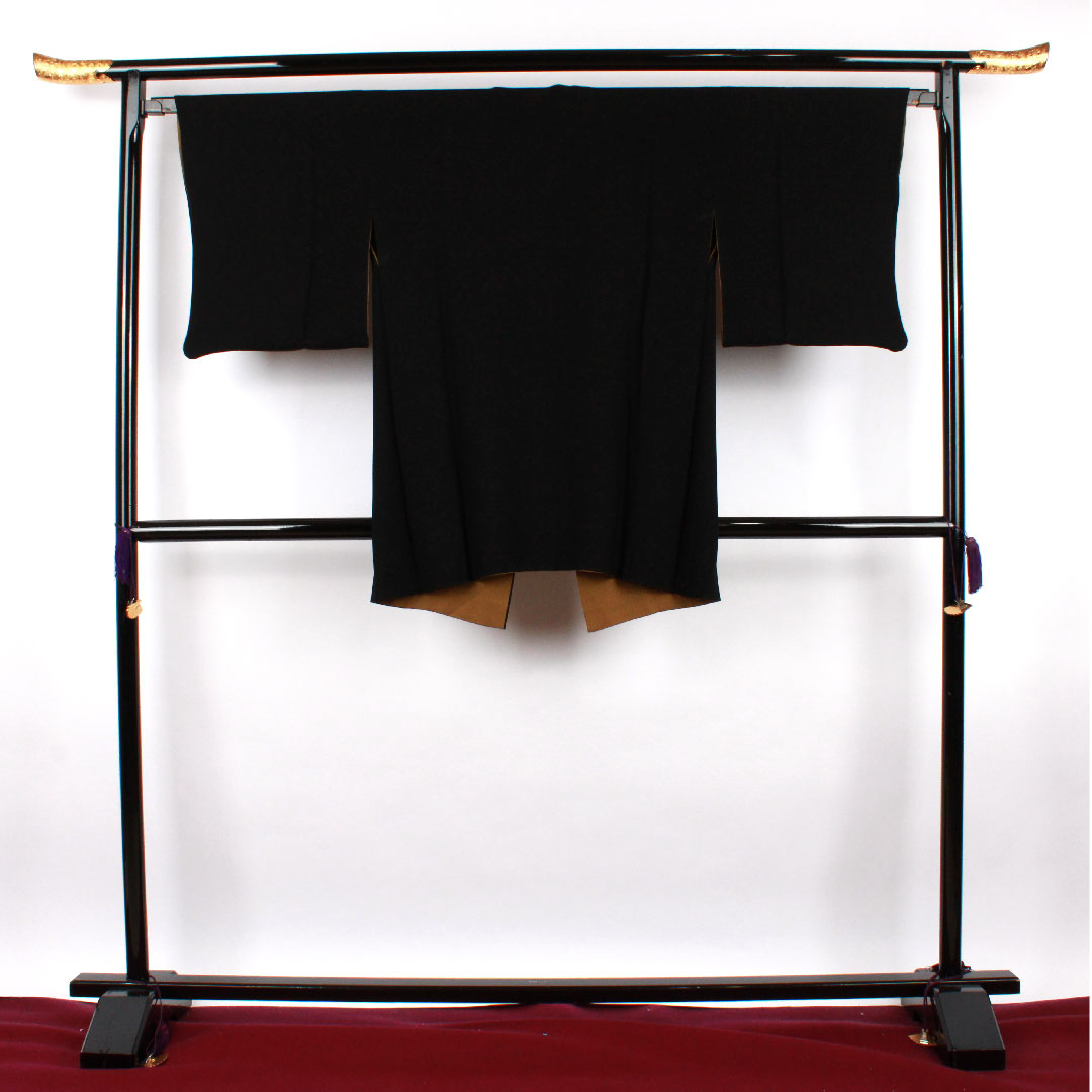 Michiyuki coat, length 87cm, sleeve length 66.5cm, sooted bamboo color, reversible, pure silk, S rank, lined, brown, 1117000512914