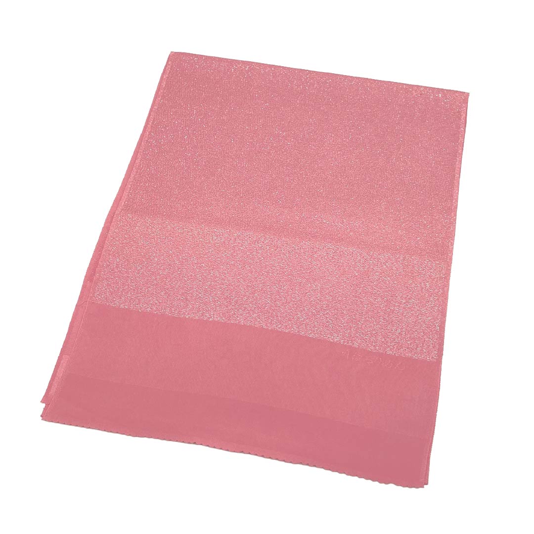 (新古品)帯揚げ 正絹 NEWランク セミフォーマル 中紅色(なかのくれないいろ) 丹後ちりめん 銀通し 無地 長さ約168cm 幅約30.5cm ピンク系 1136003401913
