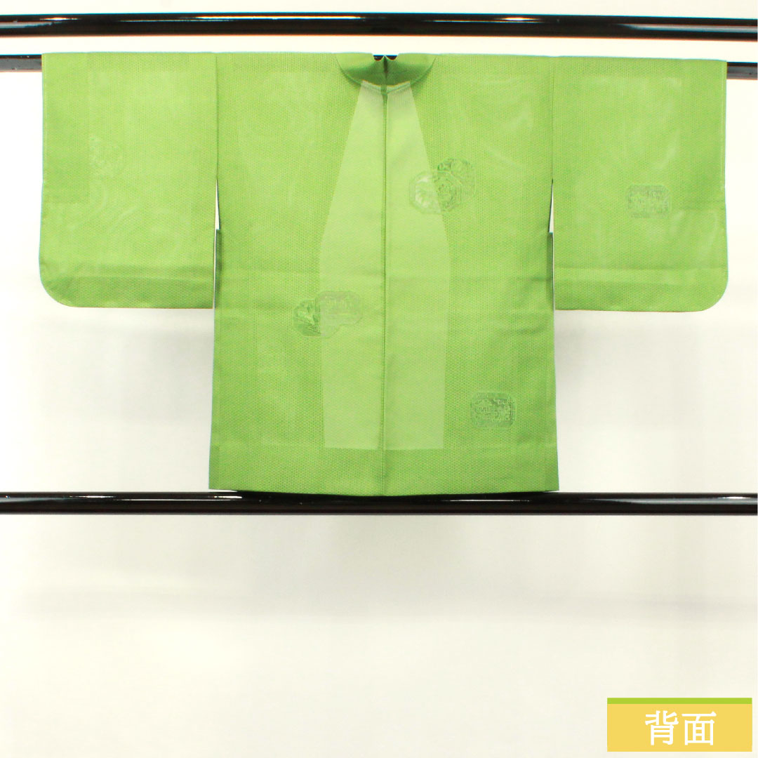 羽織 正絹 身丈74.5cm 裄丈60.5cm 薄青色(うすあおいろ) しつけ糸付き 未使用品 抽象模様 Sランク 夏物 緑系 1117000992919